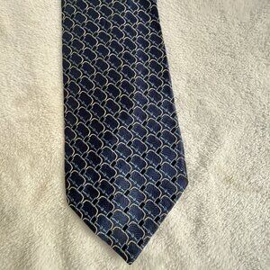 Zanzara Carnaval De Venise Silk Tie Blue Geometric Pattern 29" Classic Business